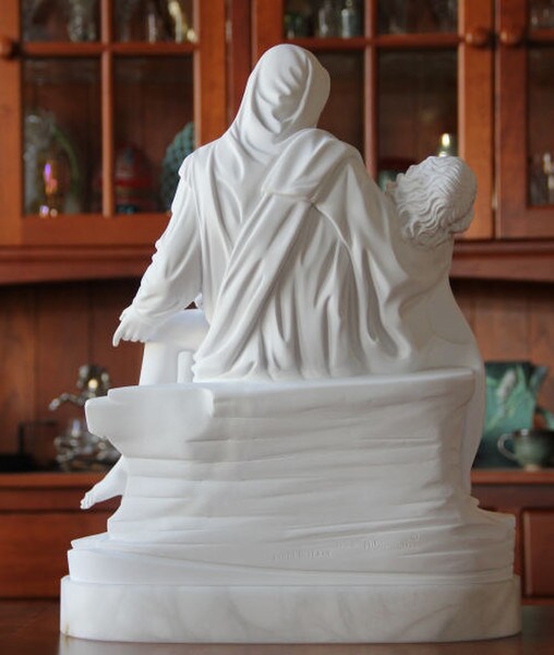 Pieta Sculpture Large Marble Statue Michelangelo Back View Quality